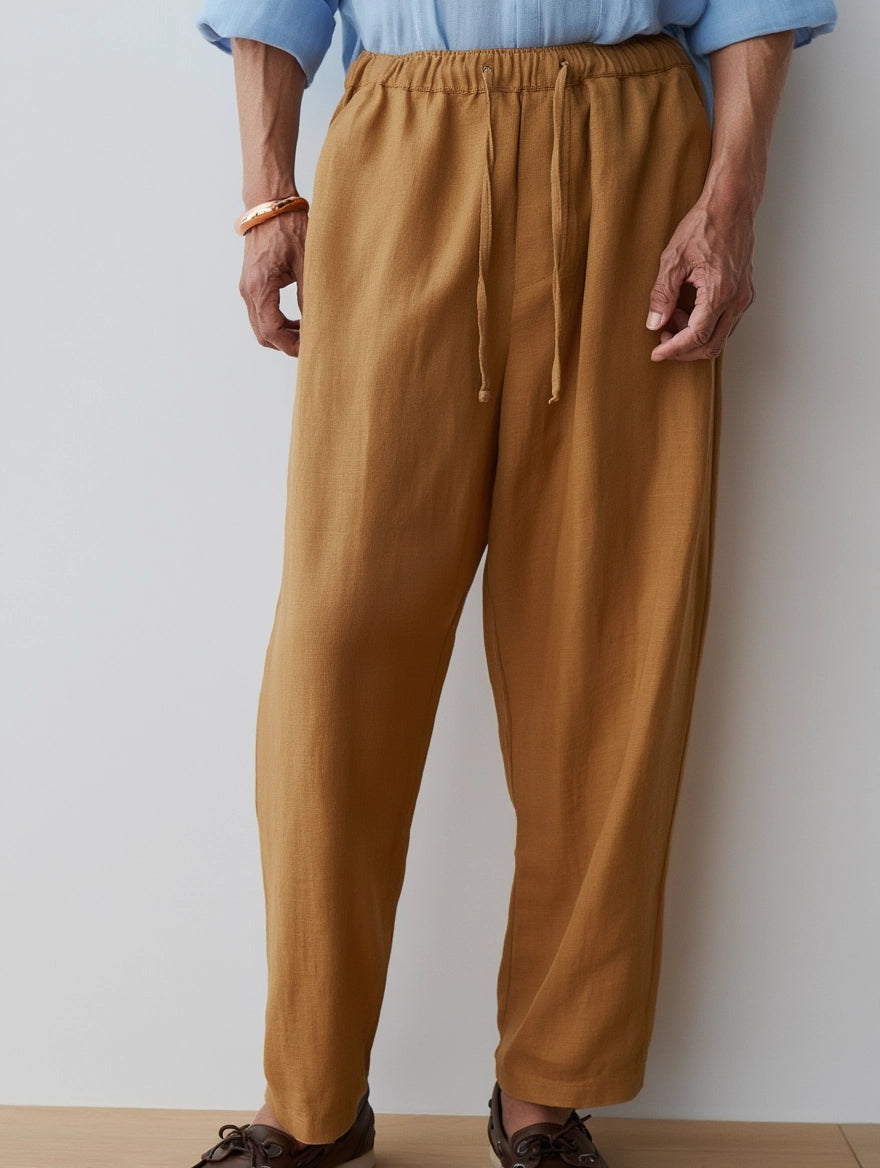 "Terre" Pantalon en Lin Léger Café