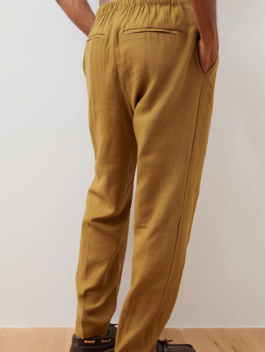 "Terre" Pantalon en Lin Léger Café