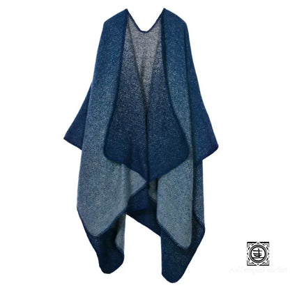 Poncho Tartan En Laine Douce Avec Motifs Géométriques