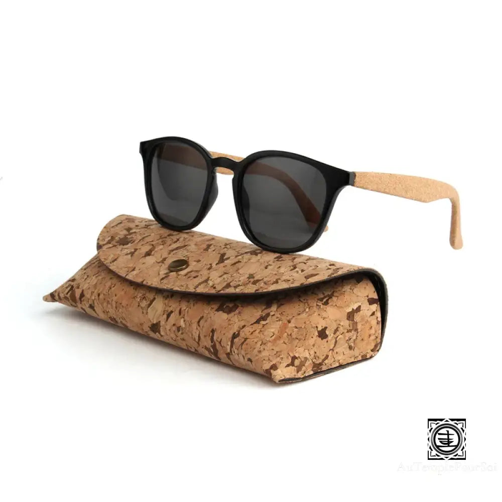 Lunettes de soleil branchées en bois avec charnières flexibles