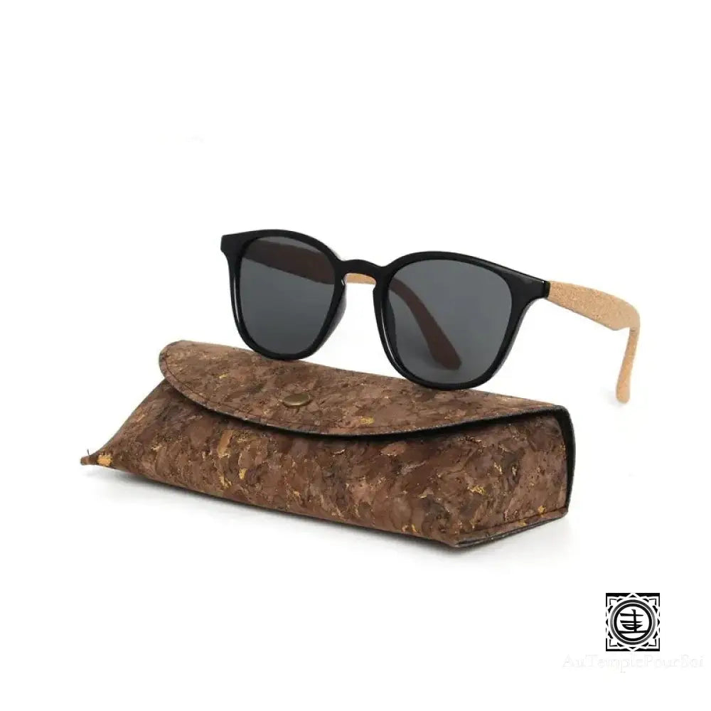 Design moderne de lunettes de soleil en bois avec étui protecteur