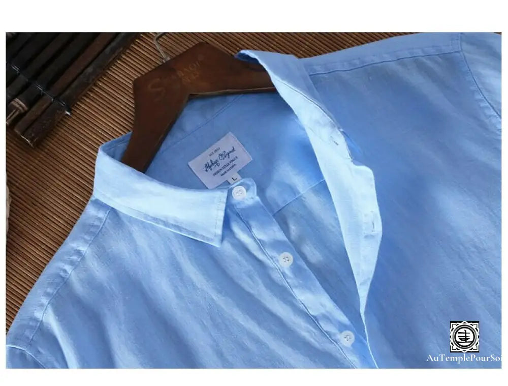 ’Respire’ Chemise En Lin À Manches Courtes Homme