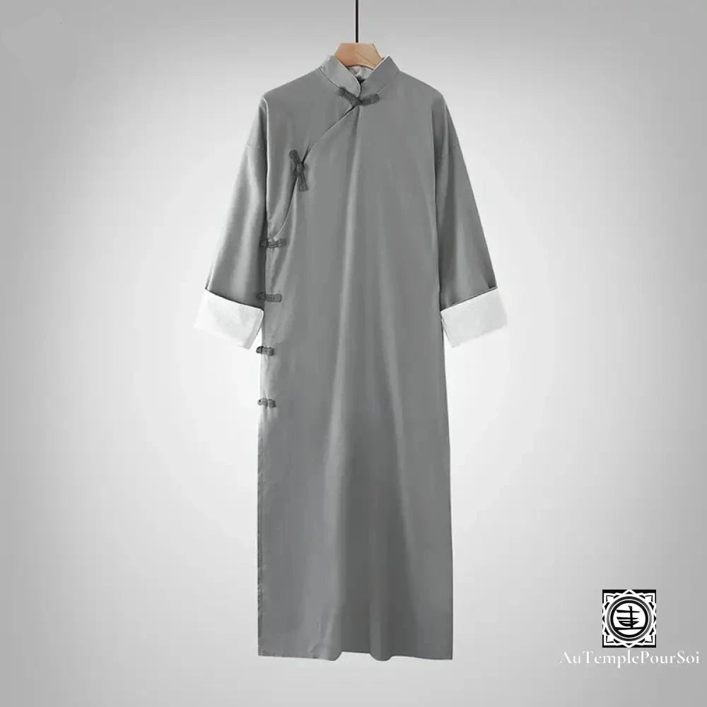 Robe Longue Traditionnelle En Coton Et Lin – Élégance Zen Unisexe