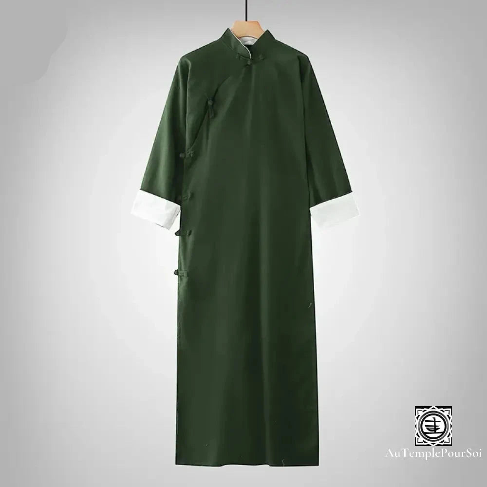 Robe Longue Traditionnelle En Coton Et Lin – Élégance Zen Unisexe