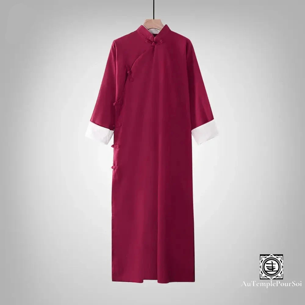 Robe Longue Traditionnelle En Coton Et Lin – Élégance Zen Unisexe