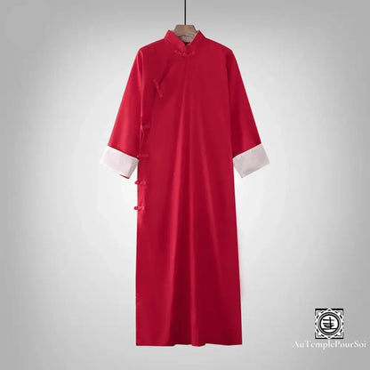 Robe Longue Traditionnelle En Coton Et Lin – Élégance Zen Unisexe