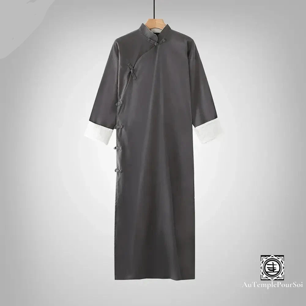 Robe Longue Traditionnelle En Coton Et Lin – Élégance Zen Unisexe