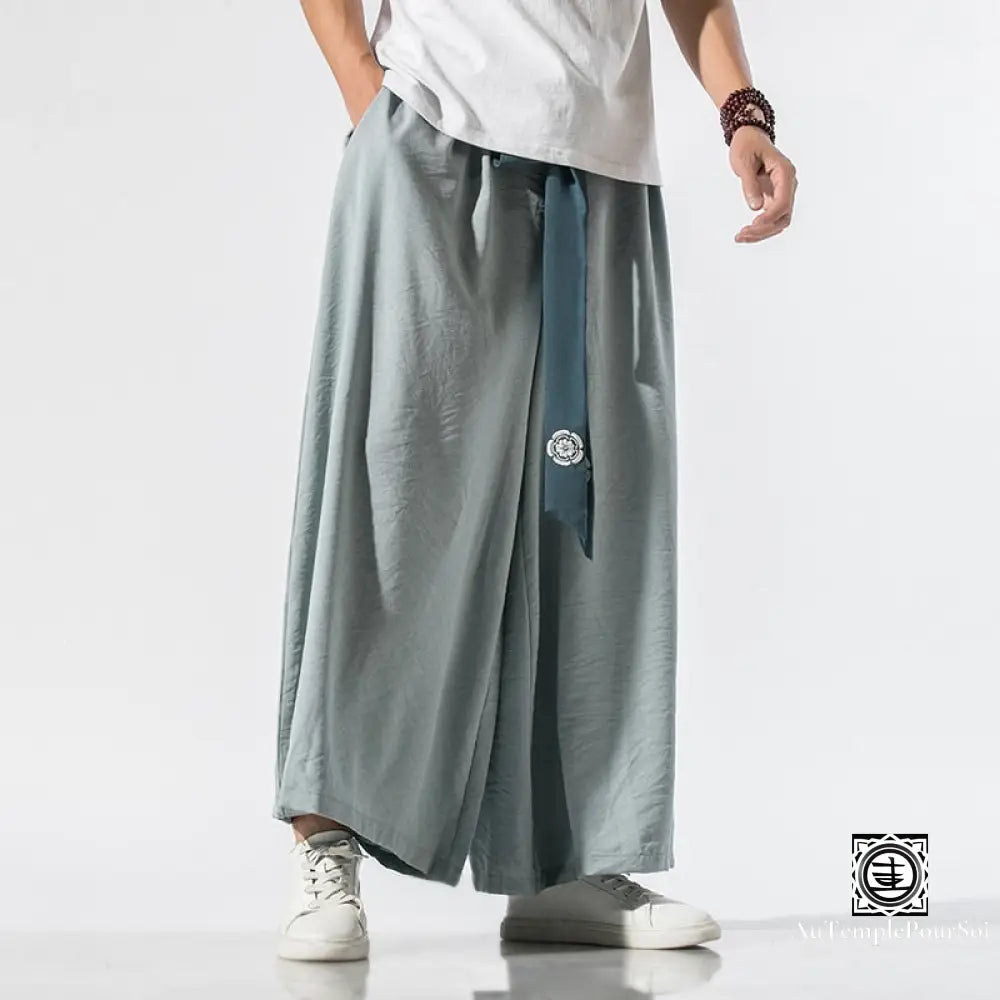 ’Ryouichi’ Pantalon En Coton M / Bleu Ciel Bas-Homme