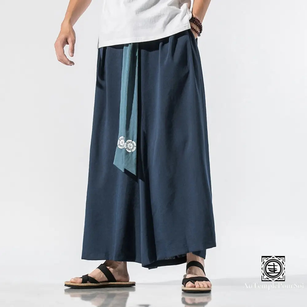 ’Ryouichi’ Pantalon En Coton M / Bleu Ocean Bas-Homme