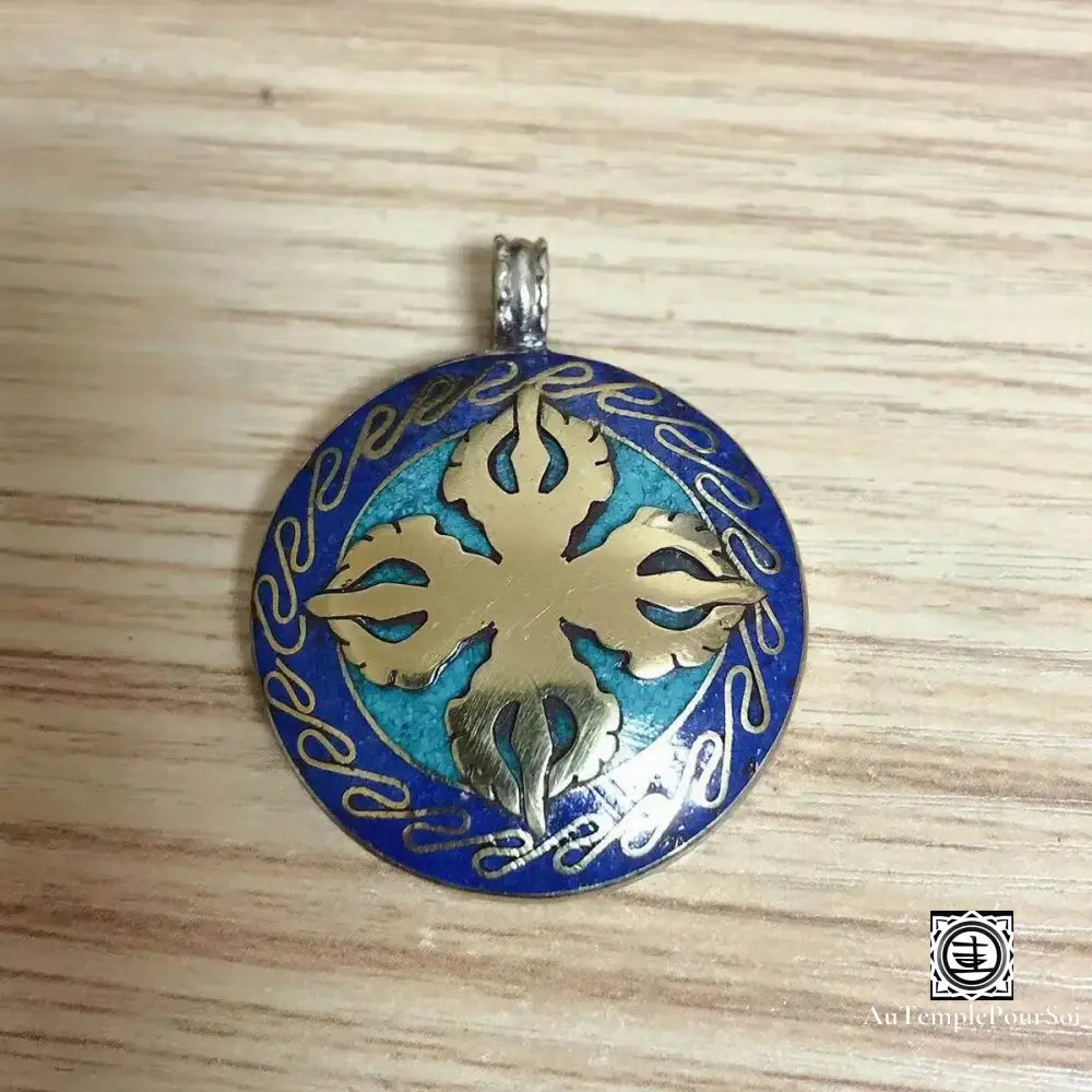 ’Sceau Dorje’ - Pendentif Lapis Turquoise Ethnique Pendentif - Tibet