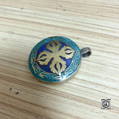 ’Sceau Dorje’ - Pendentif Lapis Turquoise Ethnique Pendentif - Tibet