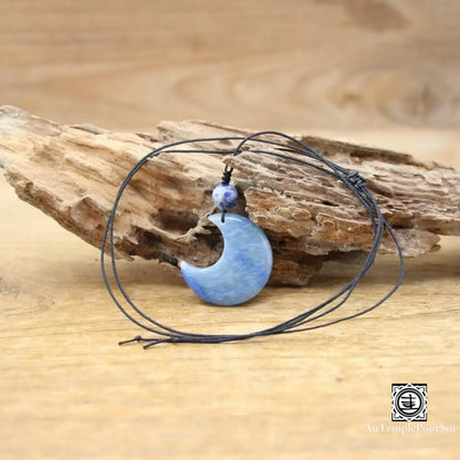 ’Sérénité Astrale’ Pendentif En Pierre Naturelle Aventurine Bleue Pendentif