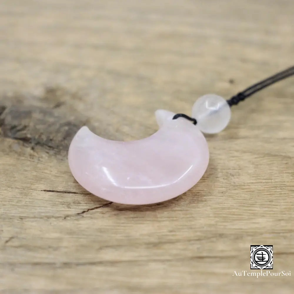 ’Sérénité Astrale’ Pendentif En Pierre Naturelle Quartz Rose Pendentif