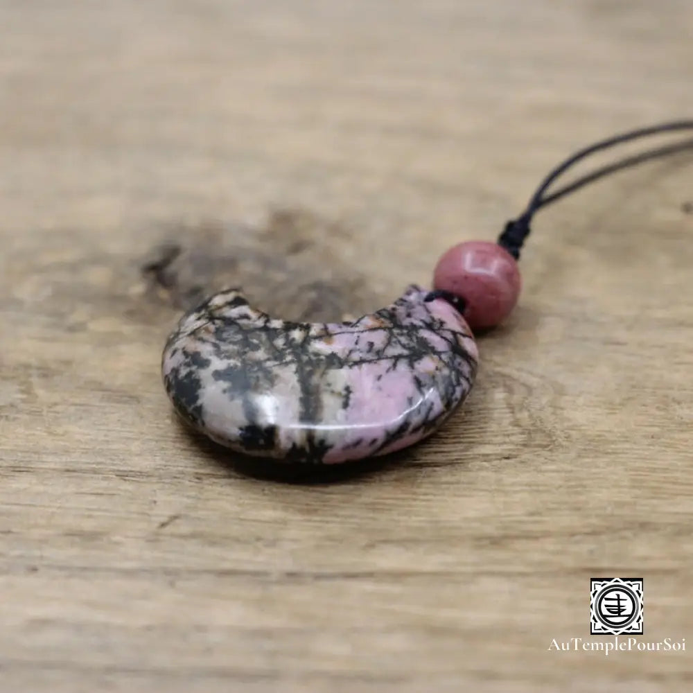 ’Sérénité Astrale’ Pendentif En Pierre Naturelle Rhodonite Pendentif