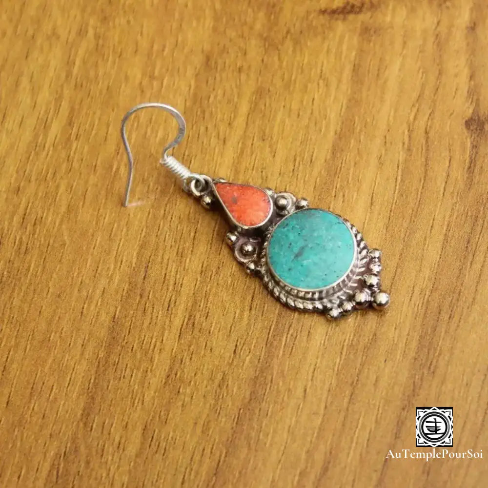 ’Soleil Levant De Bodnath’ - Boucles D’oreilles Terre Et Ciel Boucle - Oreille - Tibetain