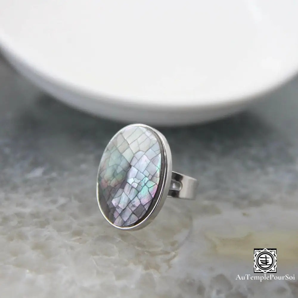 ’Souvenir Marin’ Bague Réglable En Coquillage D’ormeau Coquille Noire Bague