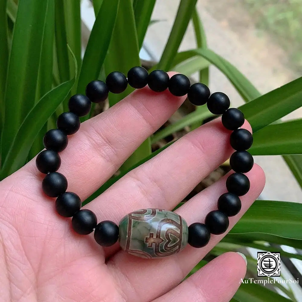 ’Stabilité Et Protection’ Bracelet En Agate Dzi Onyx Nectar Oval Agate - Dzi