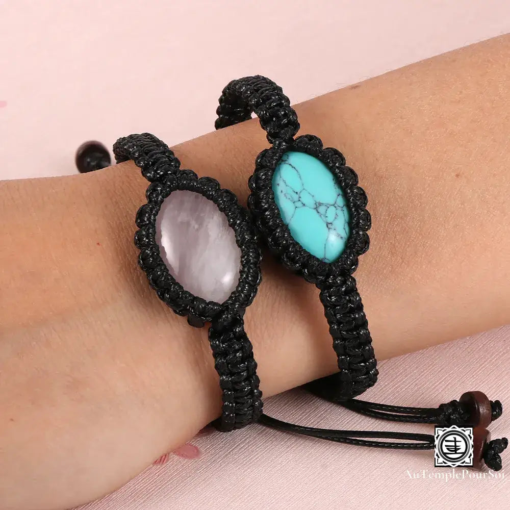 Toucher D’élégance – Bracelet Macramé Avec Pierre D’harmonie Bracelets