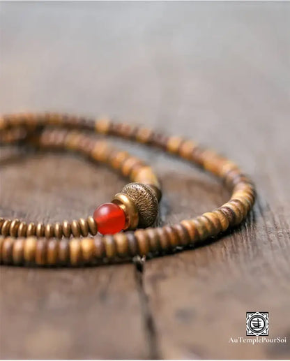 Verawood Plato Santo Green Weathering Onyx Bracelet Copper Multi Row Bead Yoga Meditation Jewelry For Man Woman