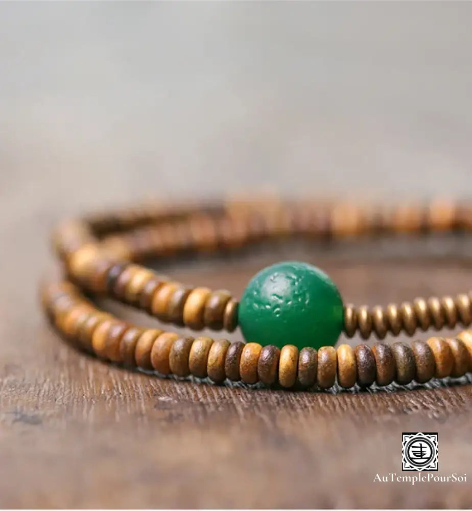 Verawood Plato Santo Green Weathering Onyx Bracelet Copper Multi Row Bead Yoga Meditation Jewelry For Man Woman
