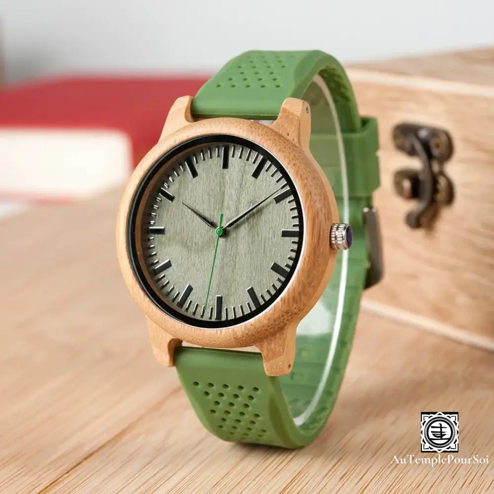 ’Verdure Du Temps’ - Montre En Bois Nature Montre-Bois