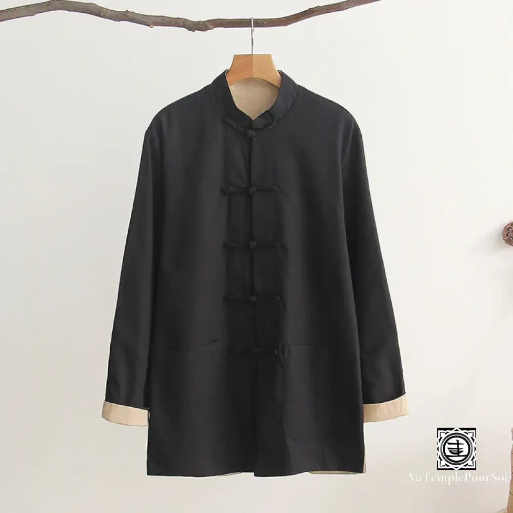 Veste Réversible En Lin Et Coton – Élégance Traditionnelle Polyvalence Veste-Lin-Homme