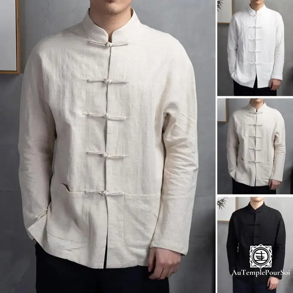 Veste Traditionnelle Chinoise En Lin Et Coton – Élégance Authenticité Veste-Lin-Homme