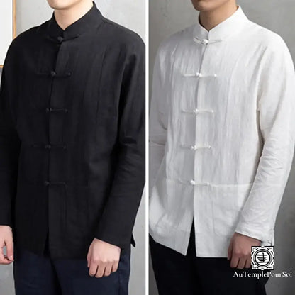 Veste Traditionnelle Chinoise En Lin Et Coton – Élégance Authenticité Veste-Lin-Homme