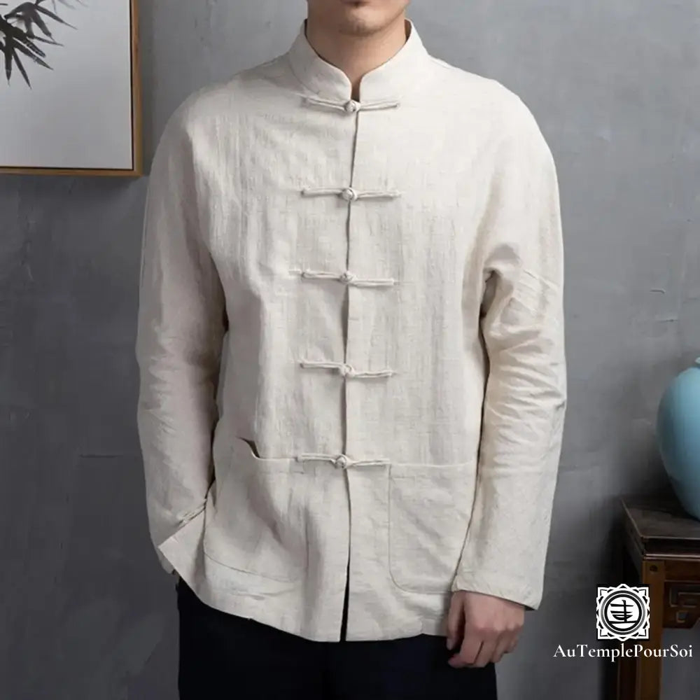 Veste Traditionnelle Chinoise En Lin Et Coton – Élégance Authenticité Veste-Lin-Homme