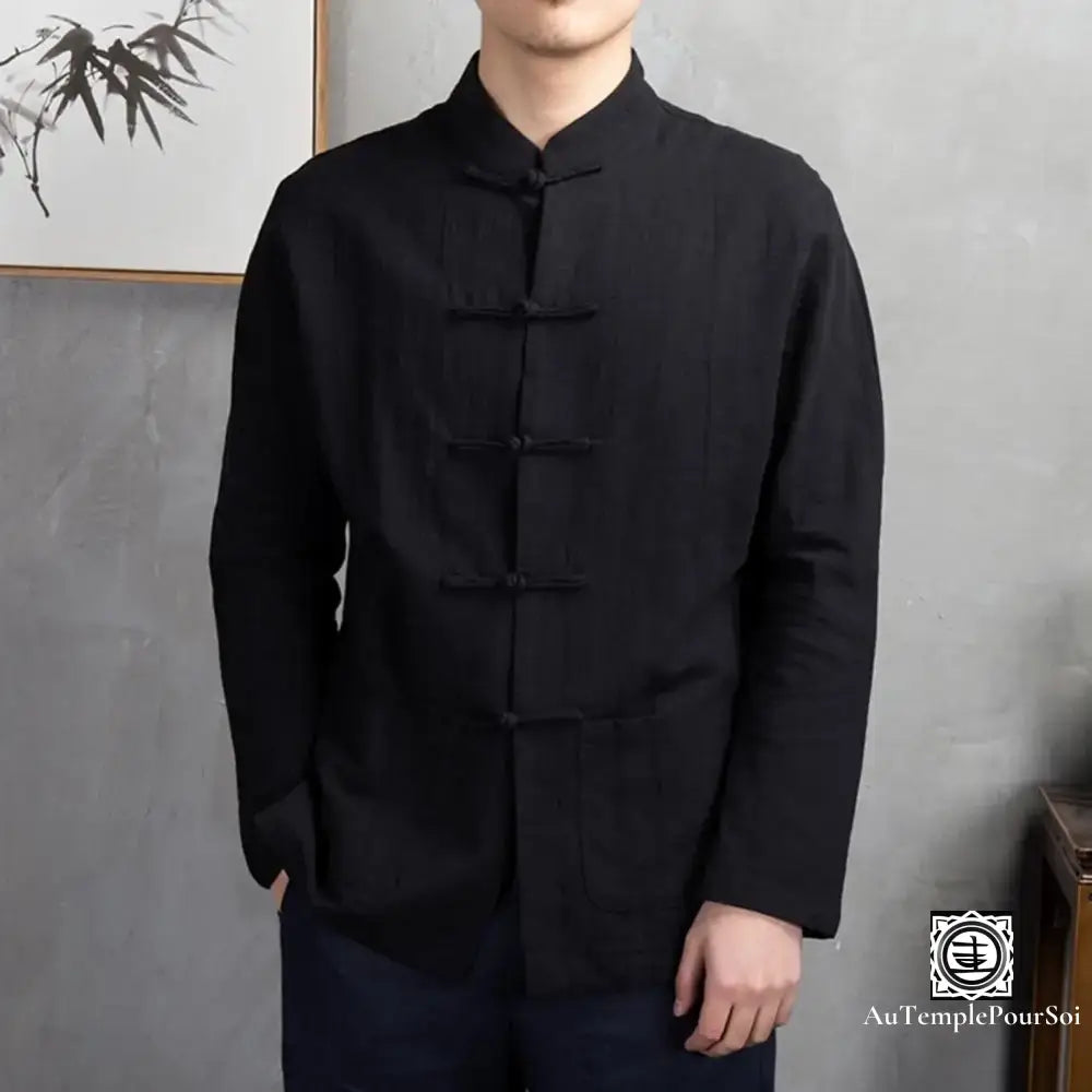 Veste Traditionnelle Chinoise En Lin Et Coton – Élégance Authenticité Veste-Lin-Homme