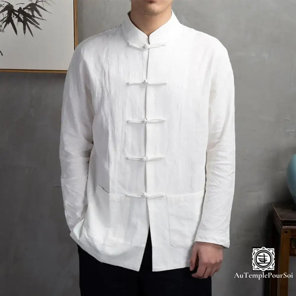 Veste Traditionnelle Chinoise En Lin Et Coton – Élégance Authenticité Veste-Lin-Homme