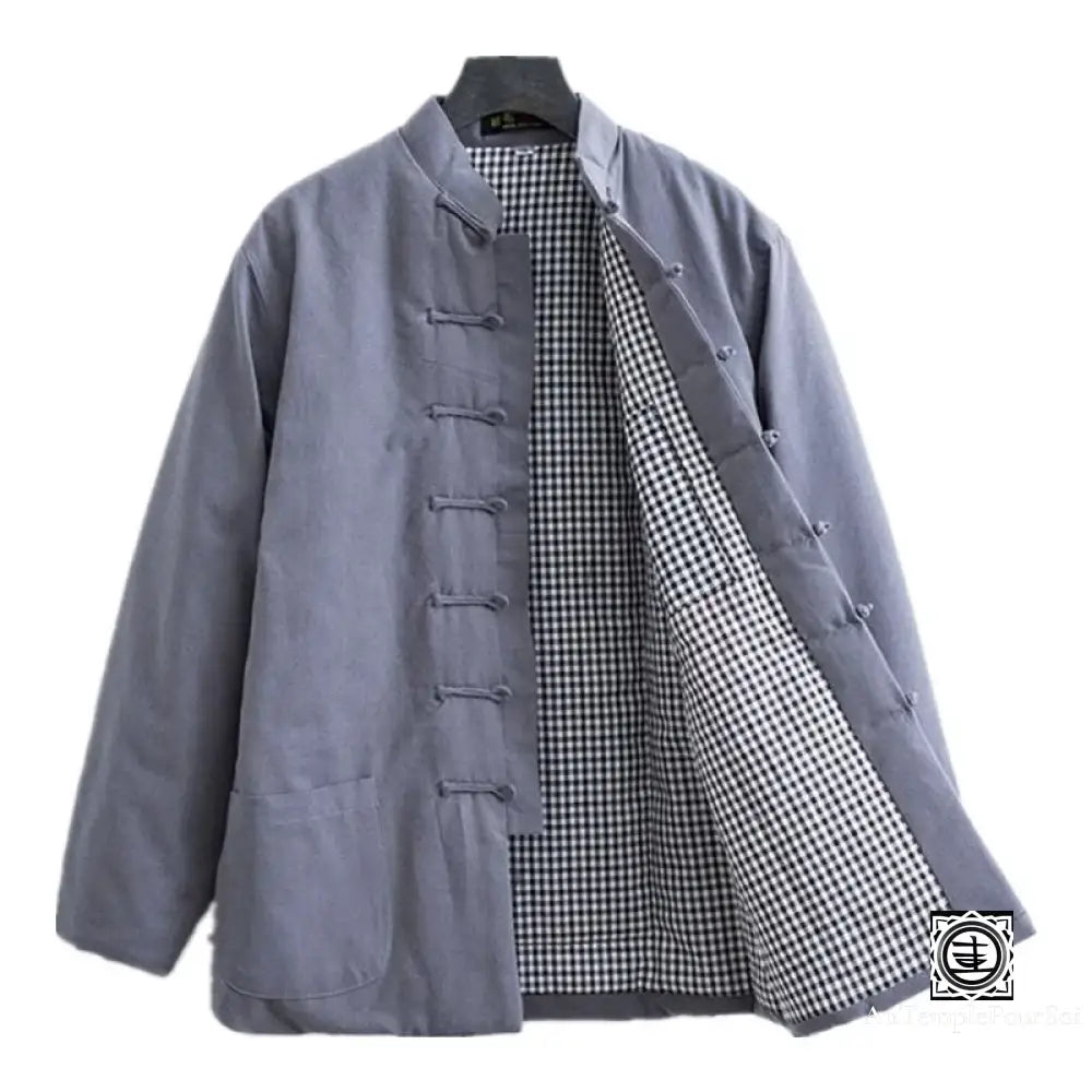 Veste Traditionnelle Chinoise Hiver – Élégance Et Confort Chaleureux Gris / Xs 47/54Kg