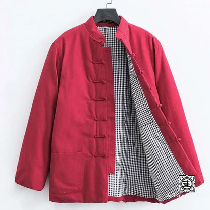 Veste Traditionnelle Chinoise Hiver – Élégance Et Confort Chaleureux Rouge / Xs 47/54Kg