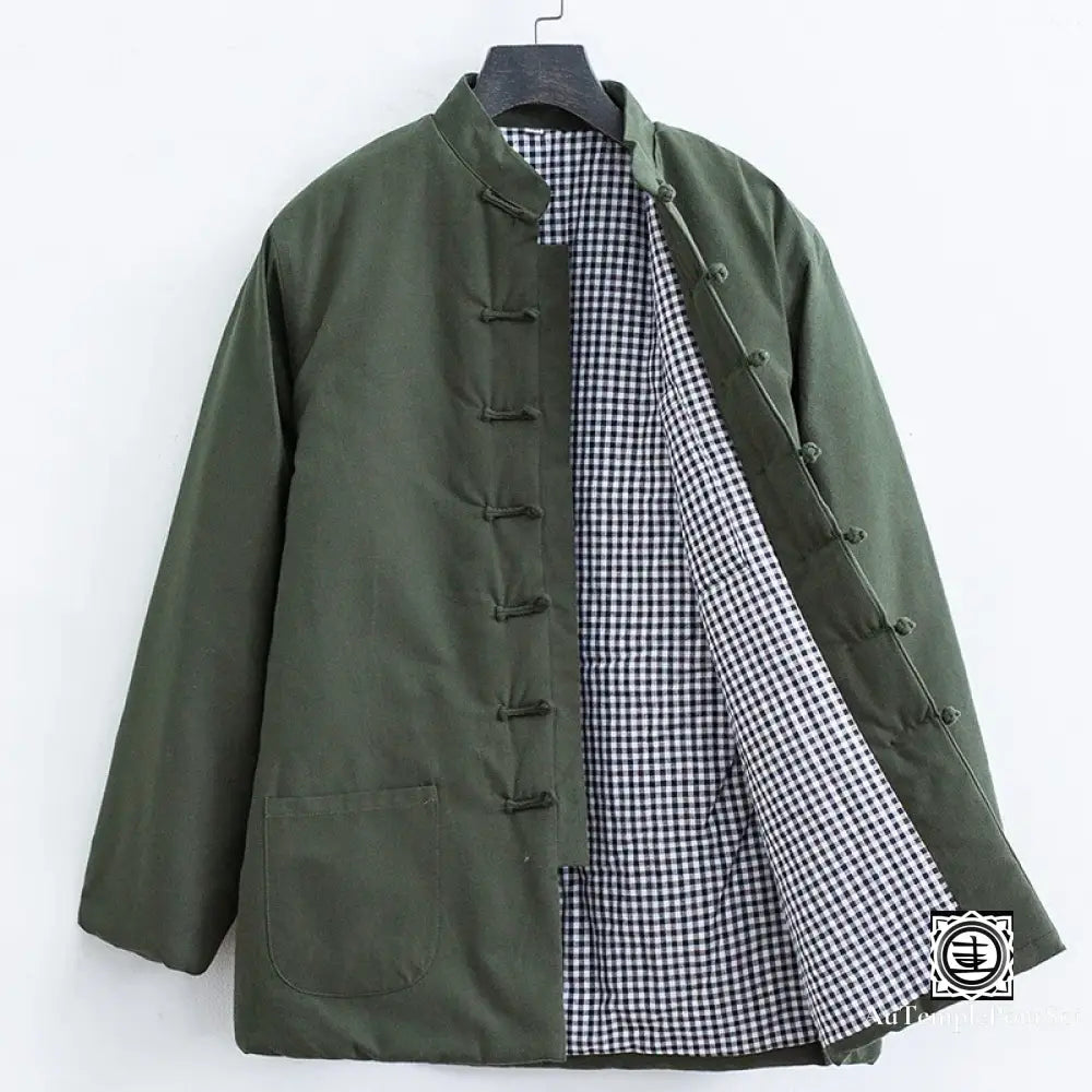 Veste Traditionnelle Chinoise Hiver – Élégance Et Confort Chaleureux Vert / Xs 47/54Kg