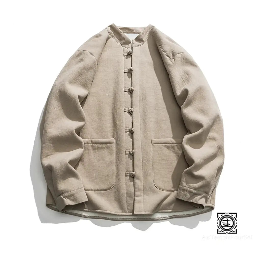 Veste Traditionnelle En Coton Rembourré: Élégance Et Chaleur Beige / M Veste-Lin-Homme