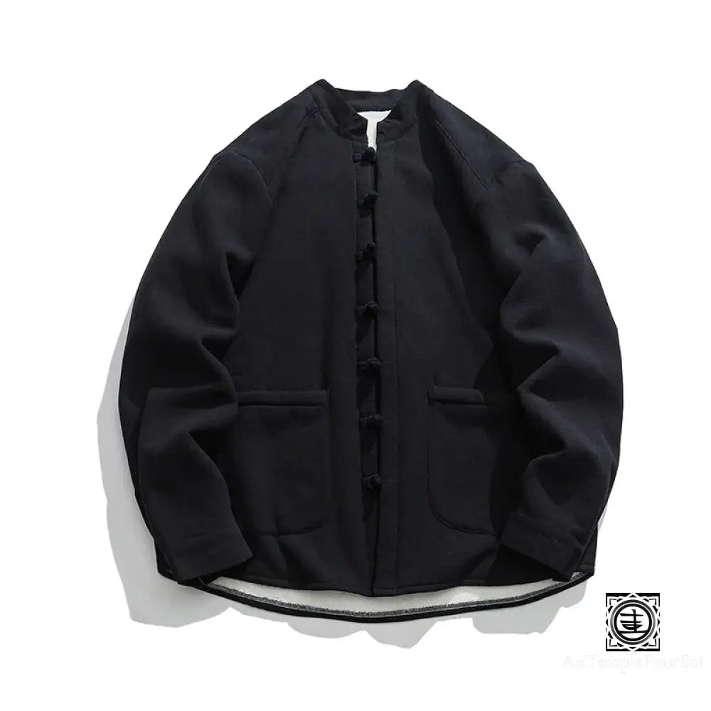 Veste Traditionnelle En Coton Rembourré: Élégance Et Chaleur Noir / M Veste-Lin-Homme