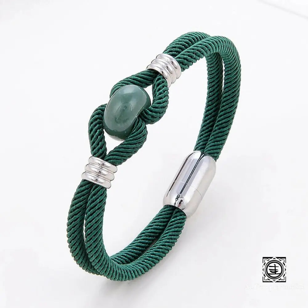 ’Vibrance’ Bracelet En Cordon Milan Et Pierres Naturelles Jade / 19 Cm Bracelets