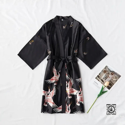 ’Yorokobi’ Kimono Élégance En Soie Avec Motifs - Robe