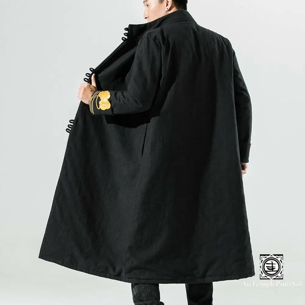 ’Yún’ Manteau Long Traditionnel En Coton Et Lin Manteau