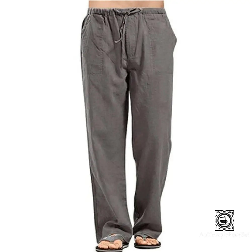 ’Zen’ Pantalon En Lin S - (60-70Kg) / Gris Nuage Homme