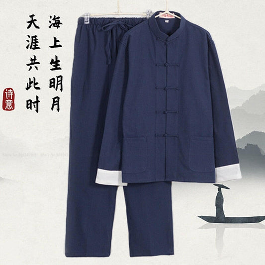 Traje tradicional chino "Hanfu Tang" en algodón y lino