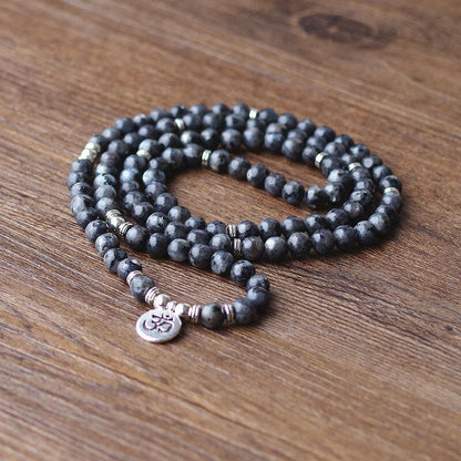 Mala "Spiritual Inspiration" 108 beads in Labradorite stones 