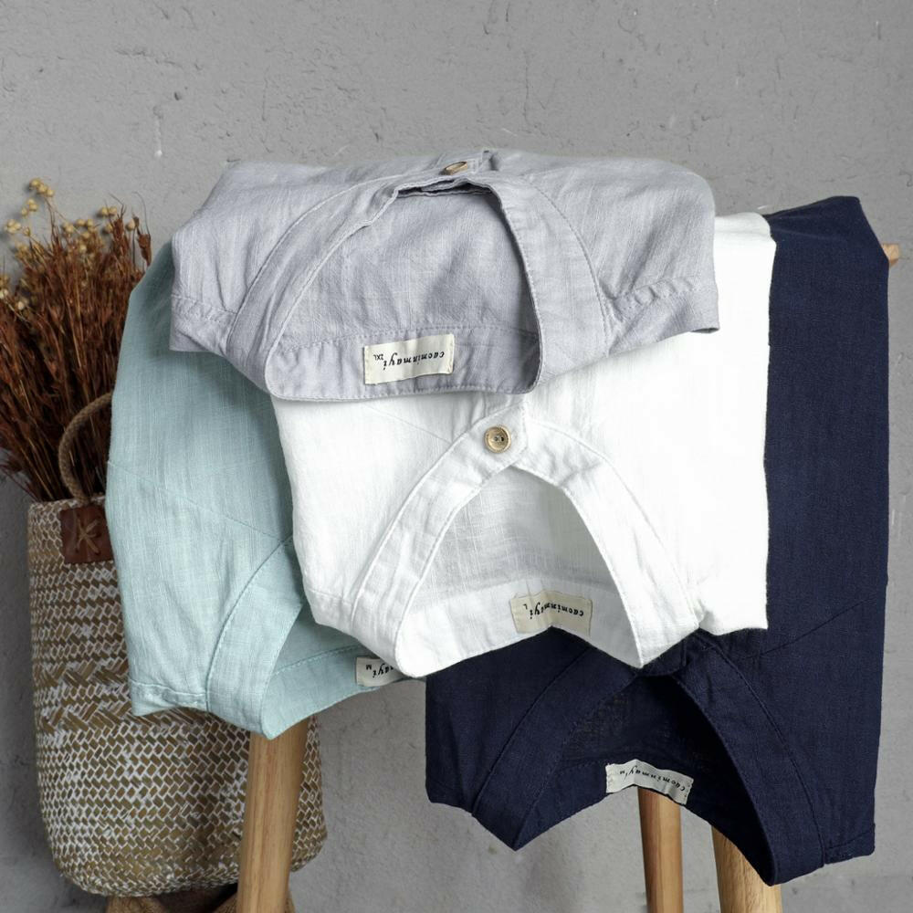 "Lightness" Linen shirt with short sleeves