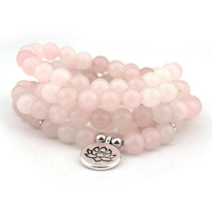 Mala "Serene Spirit" 108 beads in Rose Quartz stones