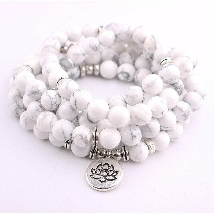 Mala "Purity of the Soul" 108 beads in Howlite stones 