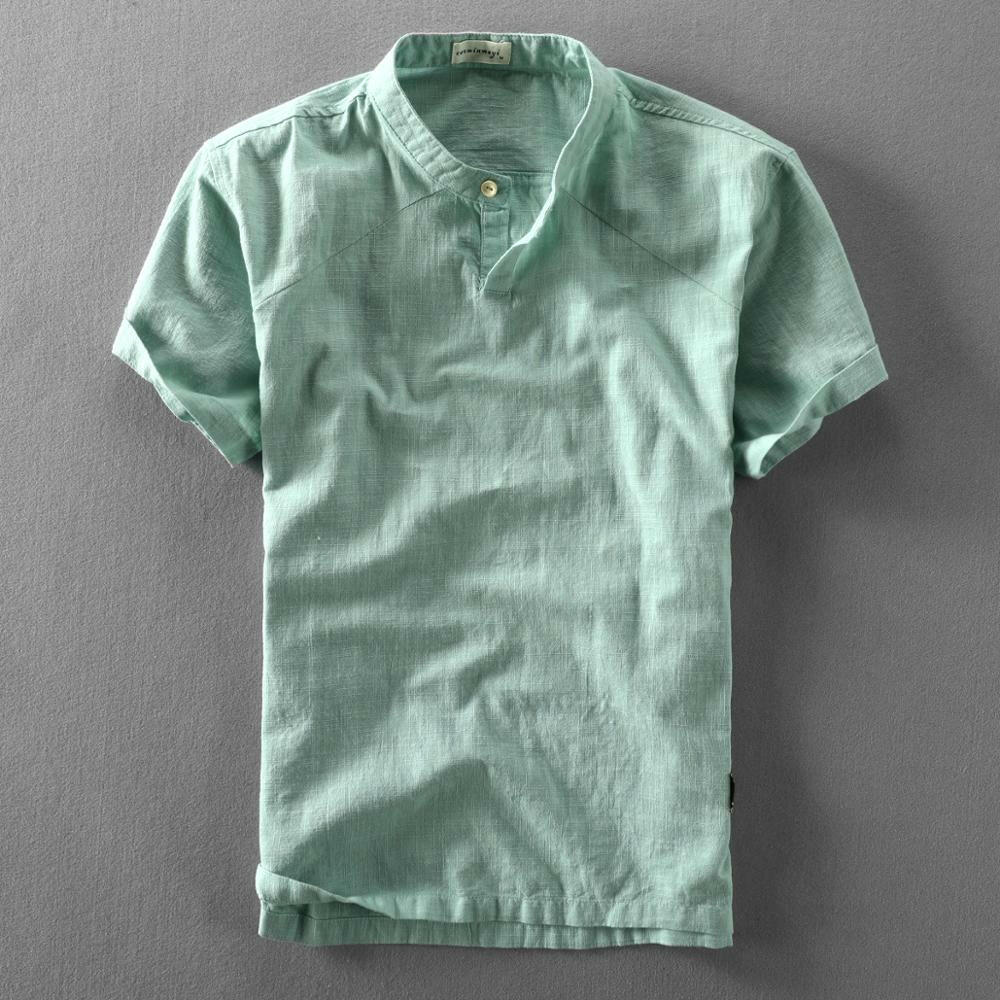 "Lightness" Linen shirt with short sleeves