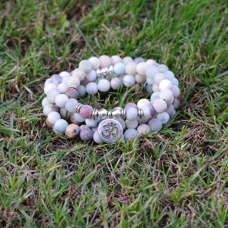 Mala "Deep Meditation" 108 beads in Amazonite stones