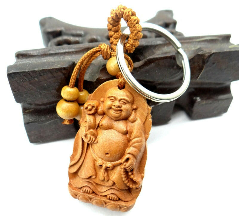 Standing Laughing Buddha Keyring